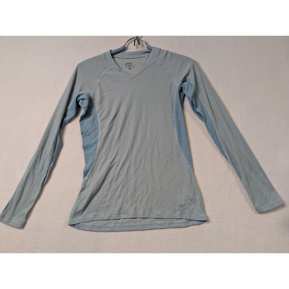 Patagonia Womens Blue Shirt Size S Long Sleeve Performance Baselayer